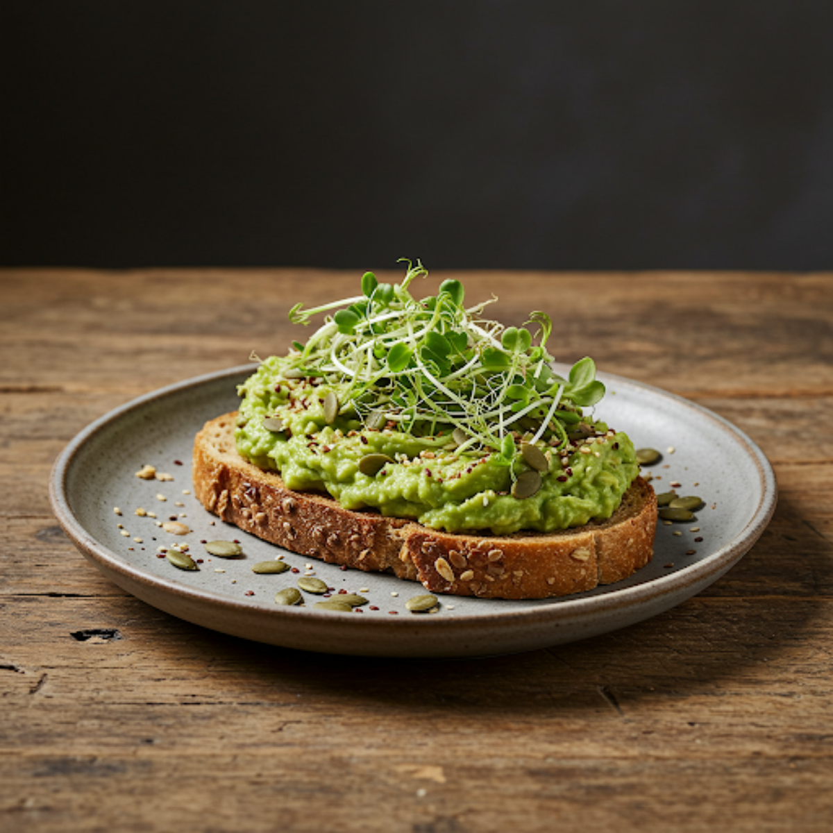 Avocado toast infused with cooled Jamaican coffee