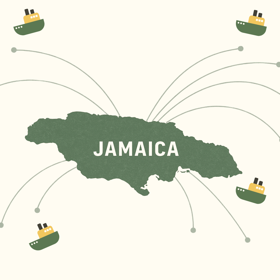 A map of Jamaica showing exports - Xaymaca Coffee