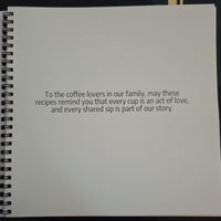 Xaymaca Coffee Spiral-bound notebook with a message about coffee lovers and love in recipes.