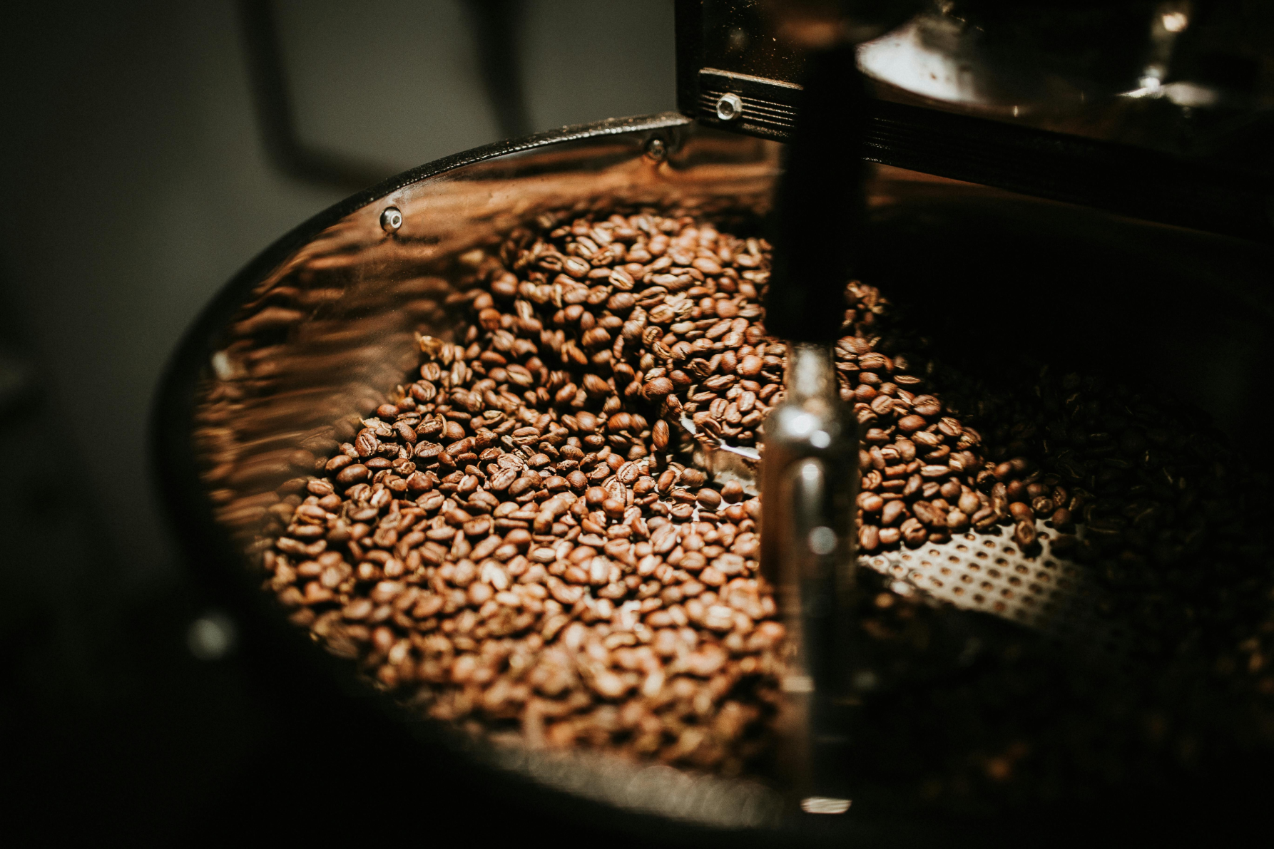 Photo of Jamaican coffee beans roasting